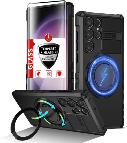 Vista 14 de Funda magnética para Samsung Galaxy Note 20 Ultra compatible con carga inalámbrica MagSafe, con 1 protector de pantalla, anillo de soporte integrado