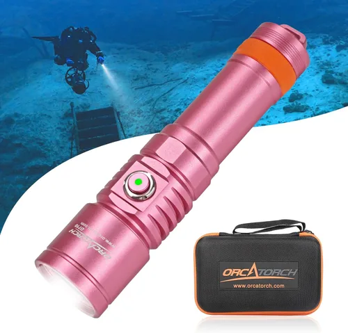 Vista 9 de ORCATORCH D710 Luz de Buceo, Linterna Subacuática Super Brillante de 3000 Lúmenes con Haz Estrecho de 6 Grados, Antorcha de Buceo Nocturna Negro