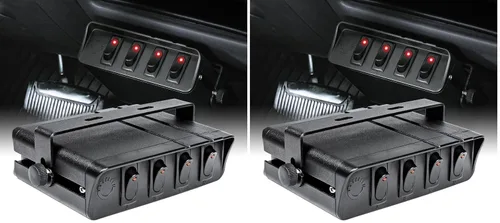 Vista 9 de True Mods - Caja de interruptor basculante de 4 bandas de 12 V [20 amperios máximo] [cables de 12 AWG] [12 voltios CC] SPST On/Off Rocker Toggle