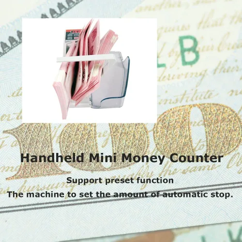 Vista 5 de Hilitand Mini contador de moneda portátil V40 de mano facturas caja registradora de dinero contador de divisas máquina para contar dinero 110-240V