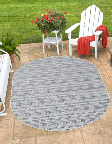 Vista 27 de Unique Loom Outdoor Striped Collection Alfombra de área - Maia (2' 2" x 3' 1" Rectángulo, Beige/Marfil)
