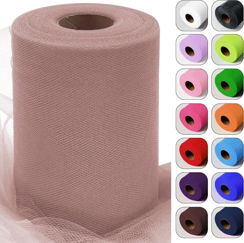 Vista 27 de Rollos de tela de tul verde ácido de 6 pulgadas por 100 yardas (300 pies) Cinta de tul para tutú, falda, envoltorio de regalo, decoración de boda