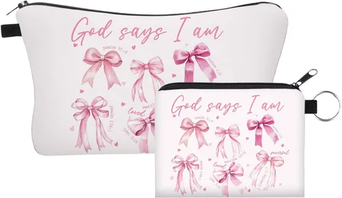 Vista 9 de Bolsa de maquillaje para bolso, bolsas de cosméticos para mujer, regalo inspirador para mujer, pequeña bolsa de cosméticos divertida, bolsa de viaje