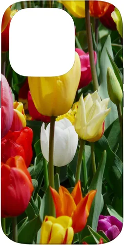 Vista 17 de Funda botánica para iPhone 17 con flores coloridas y tulipanes para amantes de las plantas