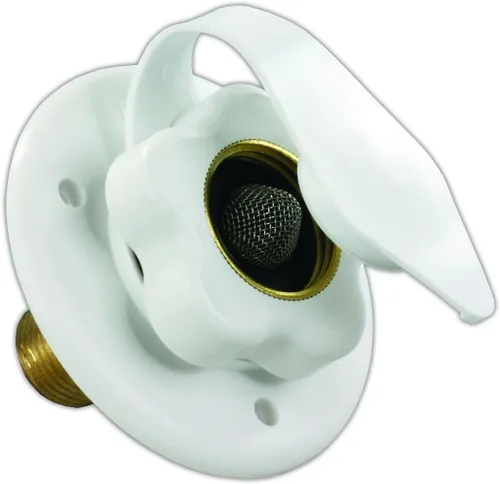 Vista 2 de JR Products 160-85-A-36-A Brida de agua de ciudad negra con 1/2" MPT Negro
