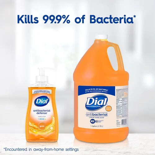 Vista 2 de Liquid Dial jabón antimicrobiano dorado líquido, fragancia floral, botella de 1 galón, Dorado, 4 Eficacia antibacteriana de amplio espectro