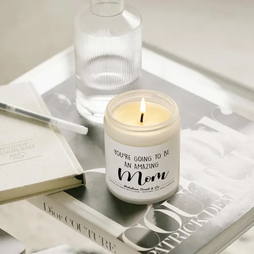Vista 8 de Regalos para nueva mamá, vela perfumada de lavanda, mamá futura ser, regalos de embarazo para futuras mamás primerizas, mamá, nuevos artículos