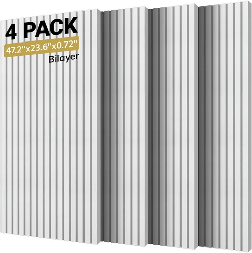 Vista 14 de TONOR Paneles de pared acústicos de doble capa autoadhesivos de alta densidad, paquete de 4 paneles de 47.2"x23.6"x0.72", paneles grandes de pared