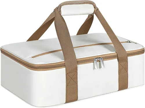 Vista 31 de Porta cacerolas aislado, porta ollas portátil para alimentos calientes o fríos, bolsa de lasaña para almuerzo para fiestas de comida, se adapta a