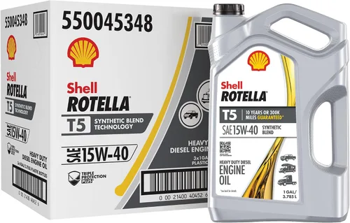 Vista 15 de Shell Rotella Aceite de motor diesel T5 Synthetic Blend 10W-30, 1 galón