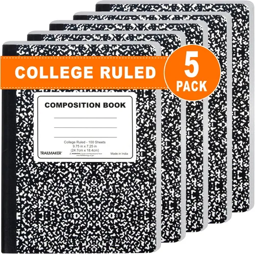 Vista 8 de Trail maker Bulk Composition Notebooks (2,000 Pack), College Ruled Marble Cover, 200 Pages (100 Sheets), 9.75 x 7.5, Bulk School Supplies for