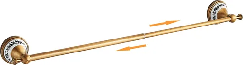 Vista 10 de Juego de accesorios de baño de bronce antiguo, toallero ajustable, soporte para rollo de papel higiénico, soporte para toalla de mano, gancho, juego