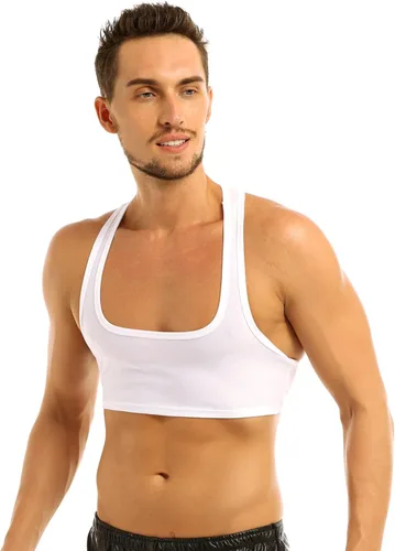 Vista 3 de Freebily Camiseta sin mangas para hombre, culturismo, entrenamiento, gimnasio, muscular, media camiseta de fitness