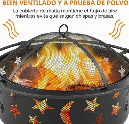 Vista 7 de Yaheetech - Hoguera de 30 pulgadas para chimenea exterior de leña