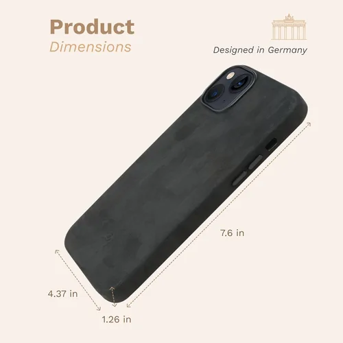 Vista 3 de DONBOLSO 14 Pro Max - Funda protectora de cuero para Apple 14 Pro Max, funda de cuero clásica con forro de microfibra antiarañazos compatible