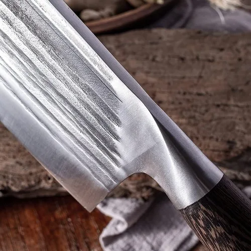 Vista 4 de Cuchillo de carnicero de carne, cuchillo forjado a mano, corte de huesos, acero de alto carbono, cuchillo de carnicero de carne resistente, cuchillo