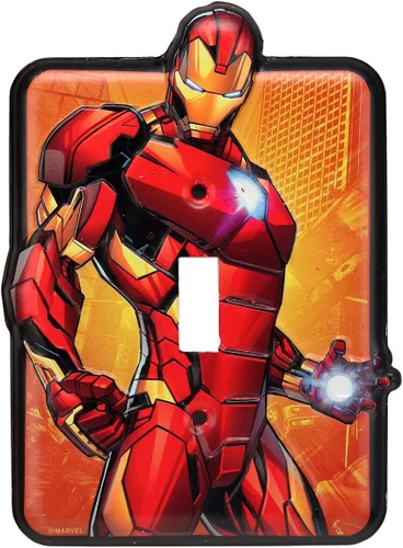 Vista 7 de Placa de Interruptor de Luz de Metal en Relieve de Marvel Capitán América - Decoración de Placa de Interruptor de Capitán América para Dormitorio