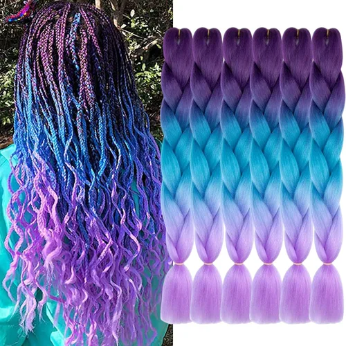 Vista 24 de Beige (613#) 6 paquetes de cabello trenzado de 24 pulgadas, de fibra sintética, sin picazón, extensiones de cabello para trenzar jumbo, textura