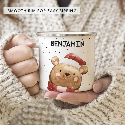 Vista 7 de Andaz Press Taza de café personalizada de acero inoxidable de 11 onzas, regalo de broma, oso de acuarela, 1 paquete, ideas personalizadas de taza