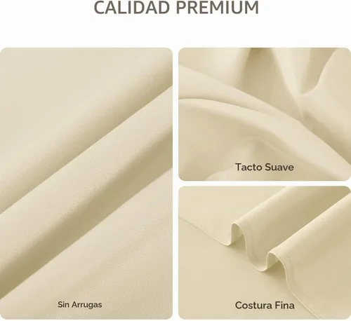 Vista 4 de Romanstile Mantel rectangular – Impermeable y resistente a las arrugas, mantel de poliéster lavable para cocina, comedor, fiesta, boda, uso en Beige