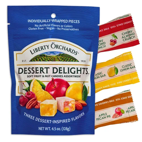 Vista 5 de Liberty Orchards, Aplets & Cotlets - Dulce Lokum de Applet y Albaricoque - Delicia Turca Vegana 4.5oz