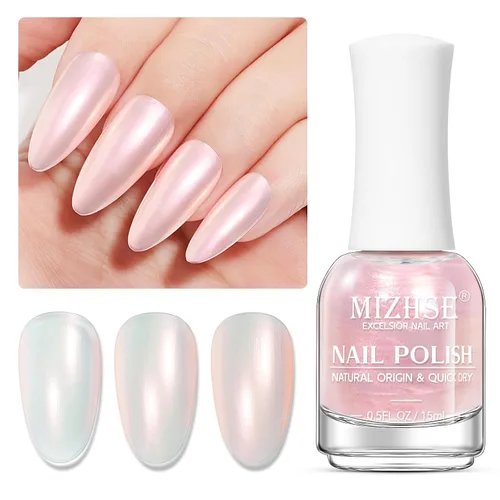 Vista 17 de MIZHSE Esmalte de uñas base y capa superior de secado rápido, 15 ml 0.5 fl oz Esmalte de uñas básico no gel de secado al aire rápido, protector