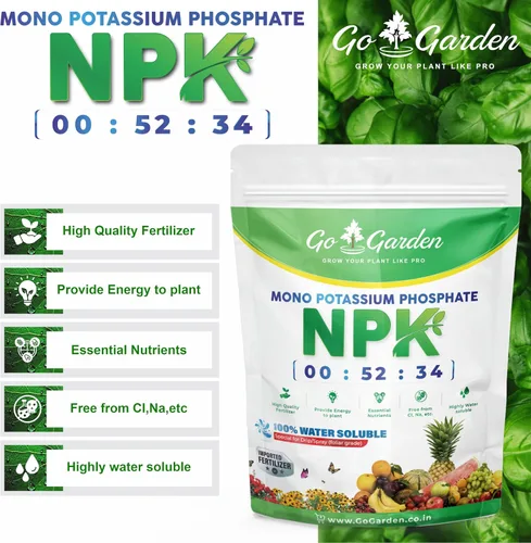 Vista 2 de Go Garden MKP (fosfato monotásico) NPK 00 52 34 Fertilizantes para plantas, jardín y todos los cultivos 900 G Nutrición en aerosol foliar soluble