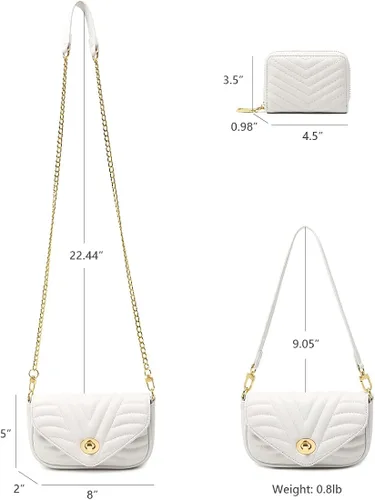 Vista 4 de JEEHAN Bolsos cruzados acolchados para mujer bolsos de hombro de diseñador pequeños