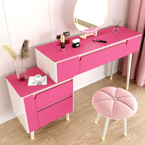 Vista 7 de VEELIKE Papel tapiz rosa magenta para pegar y despegar, papel de contacto rosa para escritorio, armarios, cajones, paredes, 15.7 x 118 pulgadas