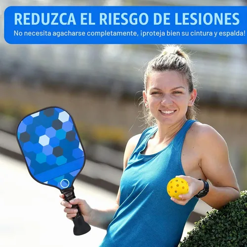 Vista 4 de TOBWOLF 2 piezas de recolector de pelotas de pickleball, recogedor superior de pickleball de silicona, succión universal para pala de pickleball