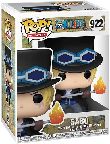 Vista 3 de Funko Pop! Anime: One Piece - Figura de vinilo Sabo #922 (empaquetada con funda protectora compatible con Pop Box), multicolor, 3.75 pulgadas