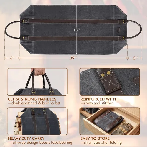 Vista 3 de INNO STAGE Bolsa de lona para troncos, 39 pulgadas de largo x 18 pulgadas de ancho, gris