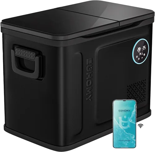 Vista 8 de EUHOMY Refrigerador de 12 voltios, enfriador eléctrico de 37QT de doble zona con control por aplicación, refrigerador para automóvil con 12/24V DC