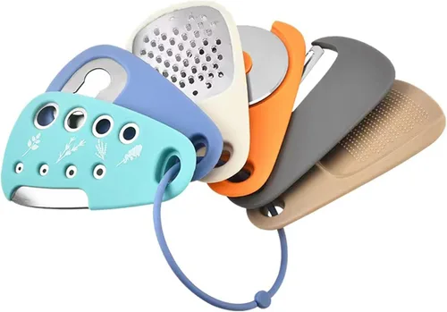 Vista 10 de 2 Pack Kitchen Gadgets Set 12 Pieces, Space Saving Cooking Tools Kitchen Accessories-Garlic Grinder, Cheese Grater, Vegetable Peeler, Pizza Cutter