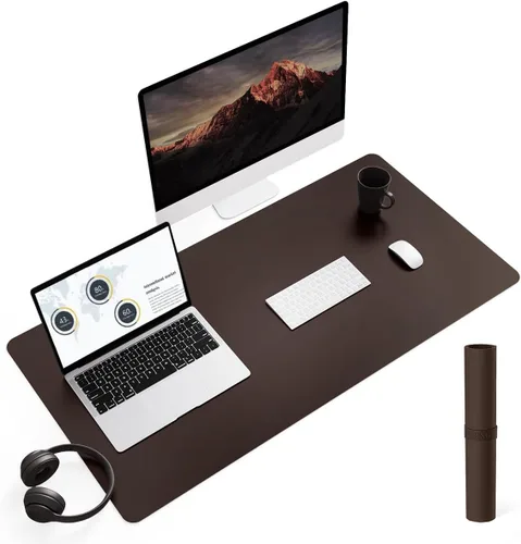 Vista 41 de YSAGi Alfombrilla de Escritorio de Cuero Antideslizante, Alfombrilla de Teclado para Escritorio de Computadora Portátil Impermeable, Protector