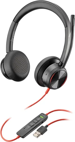 Vista 4 de Poly Blackwire 8225 - Auriculares con cable con micrófono Boom (Plantronics) - Auriculares de computadora de doble oreja (estéreo) - USB-A