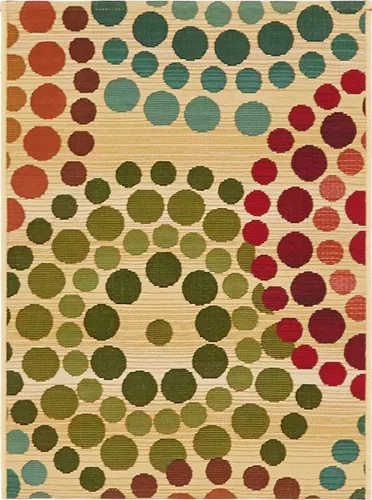 Vista 13 de Unique Loom Outdoor Modern Collection - Alfombra de área - Spark (4 pies 1 pulgada octágono beige/borgoña)