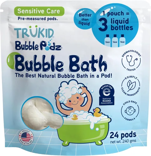Vista 28 de TruKid Bubble Podz - Baño de burbujas para niños, niños pequeños y bebés, bomba de baño suave y refrescante sin lágrimas para piel sensible