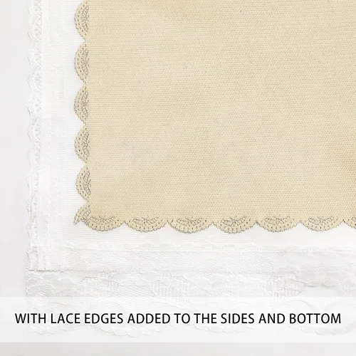 Vista 6 de XiDi - Cortinas beige con superposición transparente para sala de estar y dormitorio, ventana pequeña, 2 paneles, 80% de oscurecimiento, cortinas