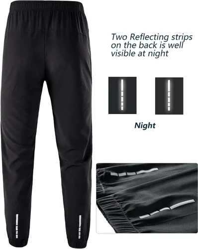 Vista 5 de Pantalones deportivos para hombre, pantalones deportivos para entrenamiento, gimnasio, correr, entrenamiento con bolsillos con cremallera