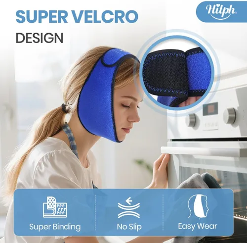 Vista 5 de Hilph Paquete de hielo facial Wisdom Teech, envoltura para la cabeza para cirugía oral facial, alivio del dolor para ATM, envoltura de hielo