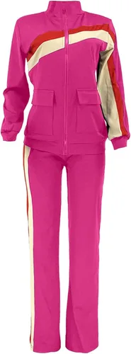 Vista 4 de DUOWEI Conjunto de ropa de esquí para mujer, ropa deportiva de moda, pantalones de dos piezas, conjunto de bolsillo, trajes de chándal para mujer