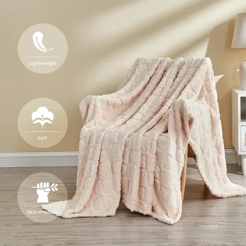 Vista 2 de FY FIBER HOUSE - Mantas con diseño de corazón a cuadros, mantas suaves y cálidas para regalos para amantes, madres, padres, lavables y ligeras