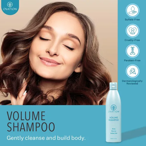 Vista 9 de Ovation Hair Champú Volumen – Para un color duradero – 12 oz – Ayuda a iluminar e hidratar el cabello teñido – Para cabello teñido – Con salvado