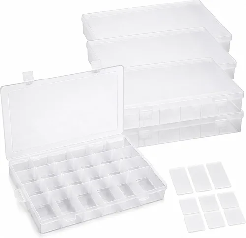 Vista 8 de APACALI Caja Organizadora de Plástico con Divisores (18 Rejillas - 6 Piezas)