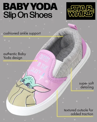 Vista 2 de Disney Zapatos de niña - Zapatillas sin cordones Ariel, Blancanieves, Belle, Rapunzel, Moana, Cenicienta, Baby Yoda, Minnie Mouse, 6T-12
