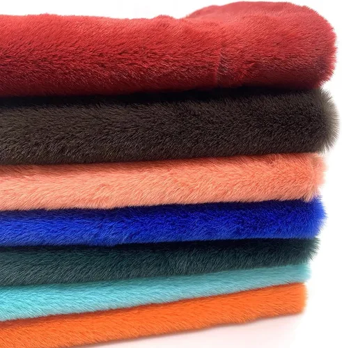 Vista 3 de Tela de piel sintética lanuda de felpa corta, suministros de tela de coser, súper suave y esponjosa, lujosamente cómoda para suministros