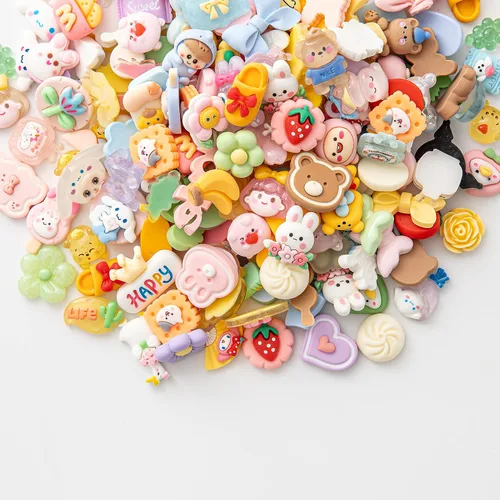 Vista 9 de Juego de dijes de dibujos animados de slime – Lote mixto surtido de dijes kawaii de resina plana para hacer manualidades, decoraciones, álbumes