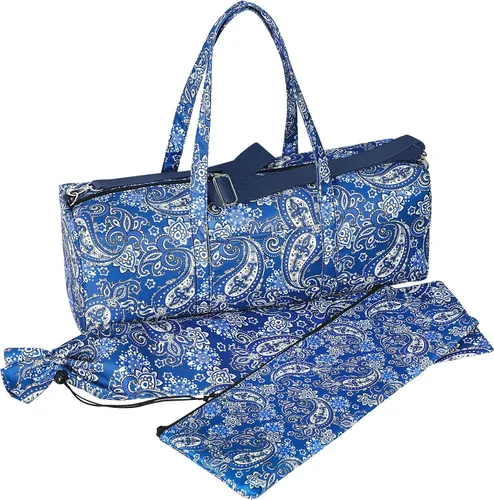 Vista 8 de Bolsa de Mahjong vacía, Bolsa de Mahjong americana impresa en rosa con dos envolturas (Solo estuche)