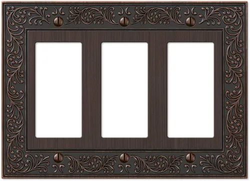 Vista 14 de Amerelle 43RVB - Placa de pared English Garden con 1 interruptor de palanca, metal fundido, color bronce envejecido, 1 paquete
